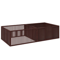 HKM-0792893 Comfortable Whelping Box for Dogs with Removable Doors, Indoor Puppy Playpen, 81" x 39" x 20", Coffee Brown