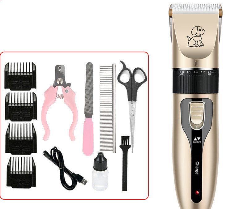 HKM-0793021 Pet Electric Hair Clipper Set with Ceramic Blade and Accessories