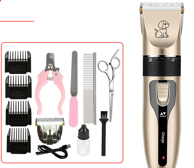 HKM-0793021 Pet Electric Hair Clipper Set with Ceramic Blade and Accessories