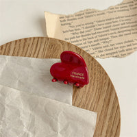 HKM-0793277 Elegant Acetate Love Heart Small Jaw Hairpin Clips in Various Colors