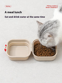 HKM-0793405 Pet Dog Water Cup Kettle with Snack Box for Cats and Dogs, 400ml Capacity