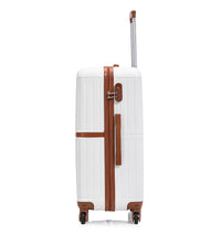 HKM-079379 Customisable ABS Luggage Set 20/24/28 with Leather Carry-On and Universal Wheels