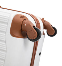 HKM-079379 Customisable ABS Luggage Set 20/24/28 with Leather Carry-On and Universal Wheels