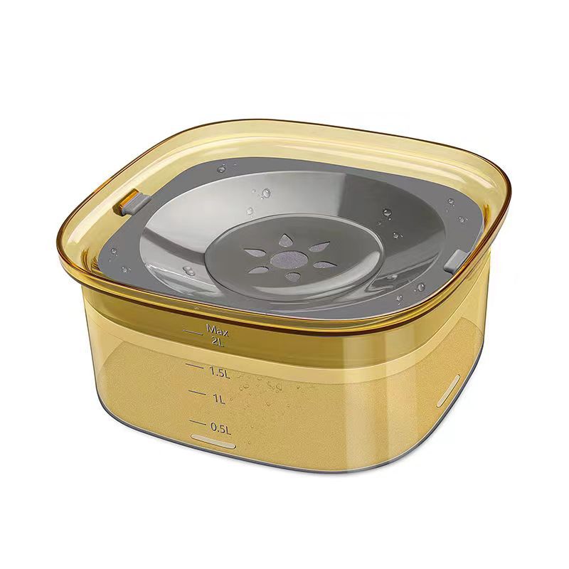HKM-0794685 Large Capacity Spill Proof Dog Water Bowl with Slow Feeder Design and Anti-Spill Features - 2L, Multiple Colors Available