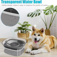 HKM-0794685 Large Capacity Spill Proof Dog Water Bowl with Slow Feeder Design and Anti-Spill Features - 2L, Multiple Colors Available