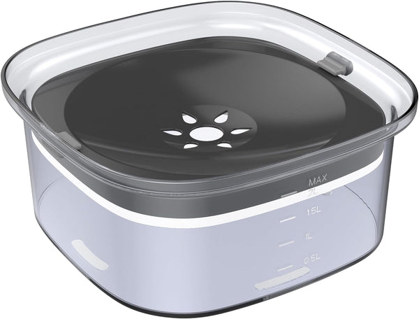 HKM-0794685 Large Capacity Spill Proof Dog Water Bowl with Slow Feeder Design and Anti-Spill Features - 2L, Multiple Colors Available