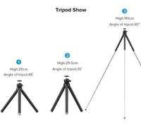 HKM-079699 Adjustable Tripod for iPhone with 7 Sections, High Elastic Rubber, 110CM Max Height, Anti-Skid Design