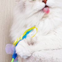 HKM-0798013 Cat Feather Sequins Ticker Stick - 45 cm Plush Ball Toy