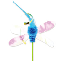HKM-0798013 Cat Feather Sequins Ticker Stick - 45 cm Plush Ball Toy