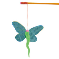HKM-0798013 Cat Feather Sequins Ticker Stick - 45 cm Plush Ball Toy
