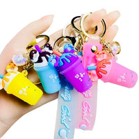 HKM-079827 Mini 3D PVC Ice Cream Cup Keychain Pendant for Bags and Backpacks