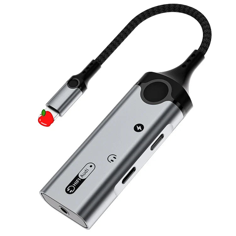 HKM-079891 8-Pin to 3.5mm Audio Charging Adapter - 3-in-1 Headphone and Audio Converter