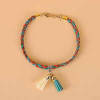 HKM-0799165 Colorblock Adjustable Cat Collar in Turquoise, Orange Green, and Pale Pink - Korean Velvet/Silk Material