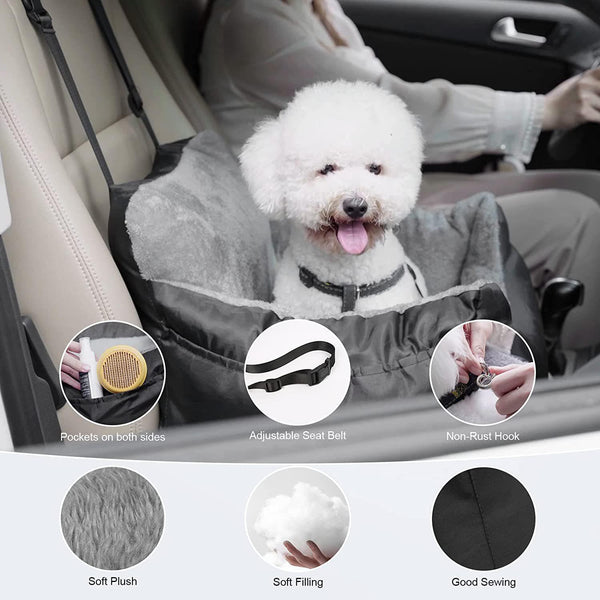 HKM-0799421 Deluxe Pet Car Dog Travel Seat - Soft Cloth, Multiple Colors, 55*50*35cm