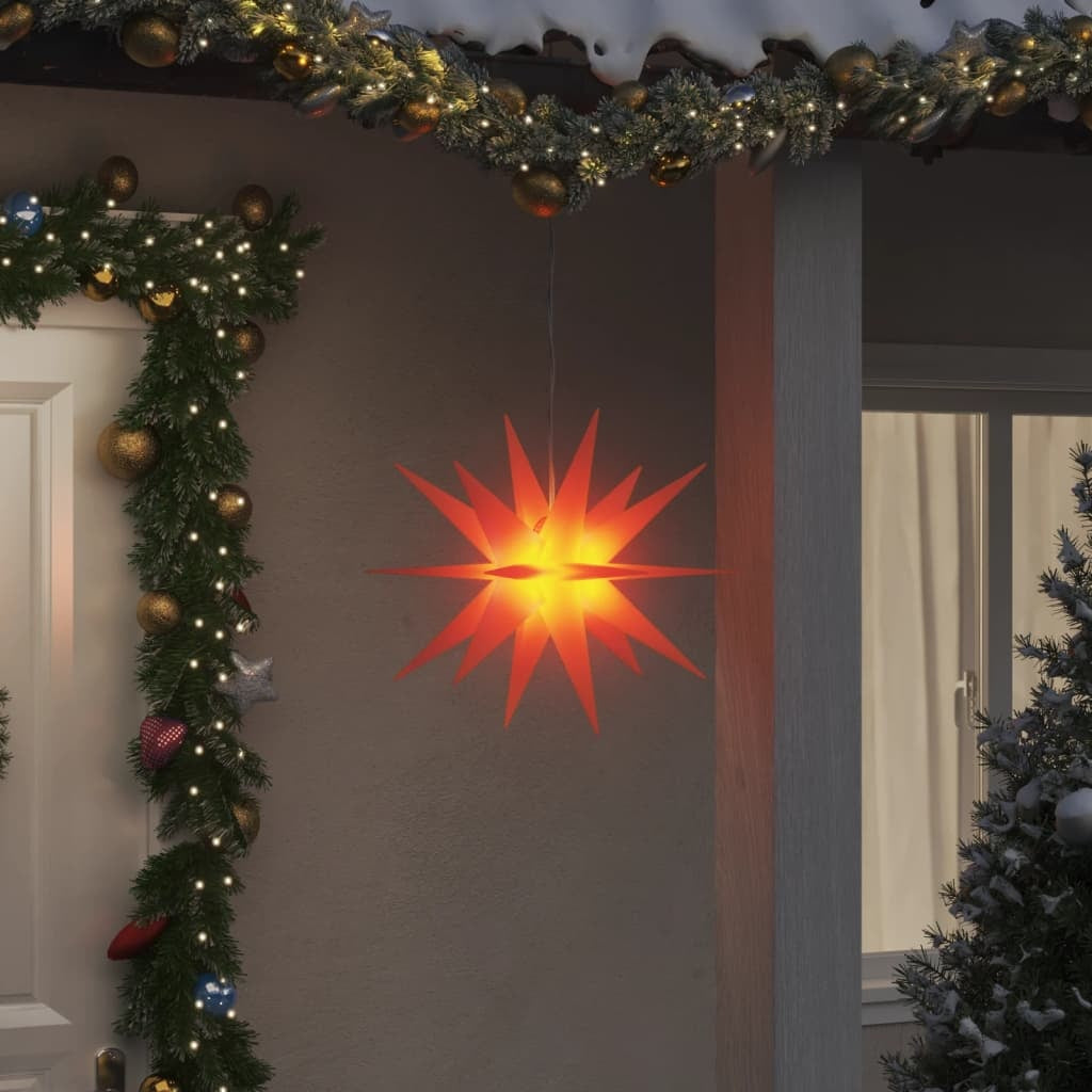 HKM-079955 Foldable LED Christmas Star Light - Waterproof & Timer Function, Warm White Glow, 43 cm