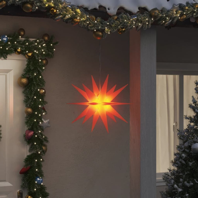HKM-079955 Foldable LED Christmas Star Light - Waterproof & Timer Function, Warm White Glow, 43 cm