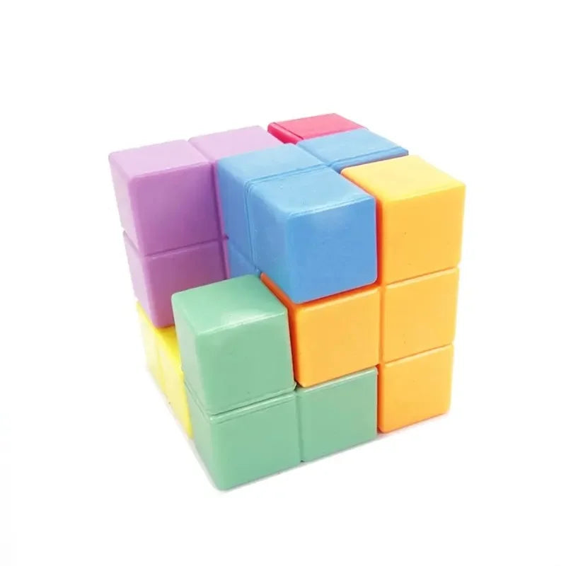 HKM-079955 Kids 3x3 Plastic Puzzle Cube Educational Toy, 5x5 cm, Cartoon Style, for Ages 2-4