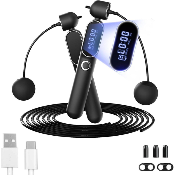 HKM-080019 Adjustable Digital Cordless Weighted Skipping Rope with Intelligent Features