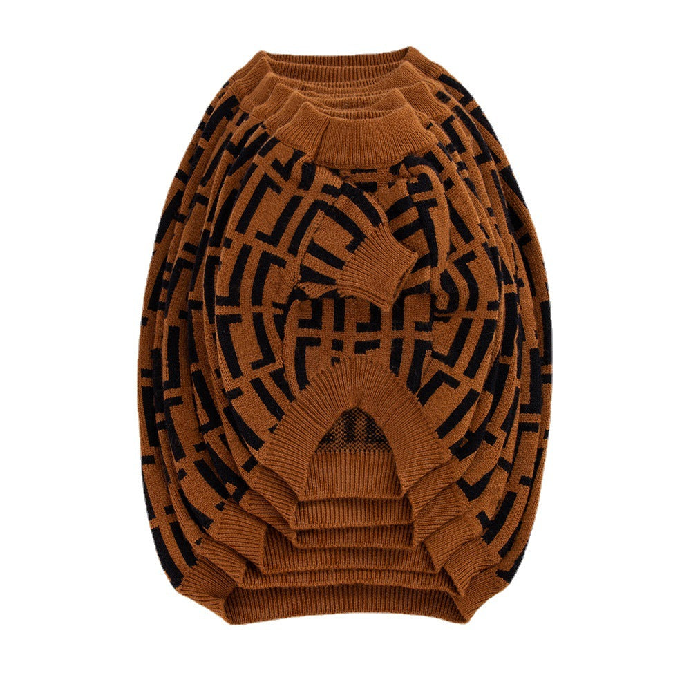 HKM-0800957 Fashion Dog Sweater Coat in Wool - Leisure Style, Double F Design, Available in Multiple Sizes
