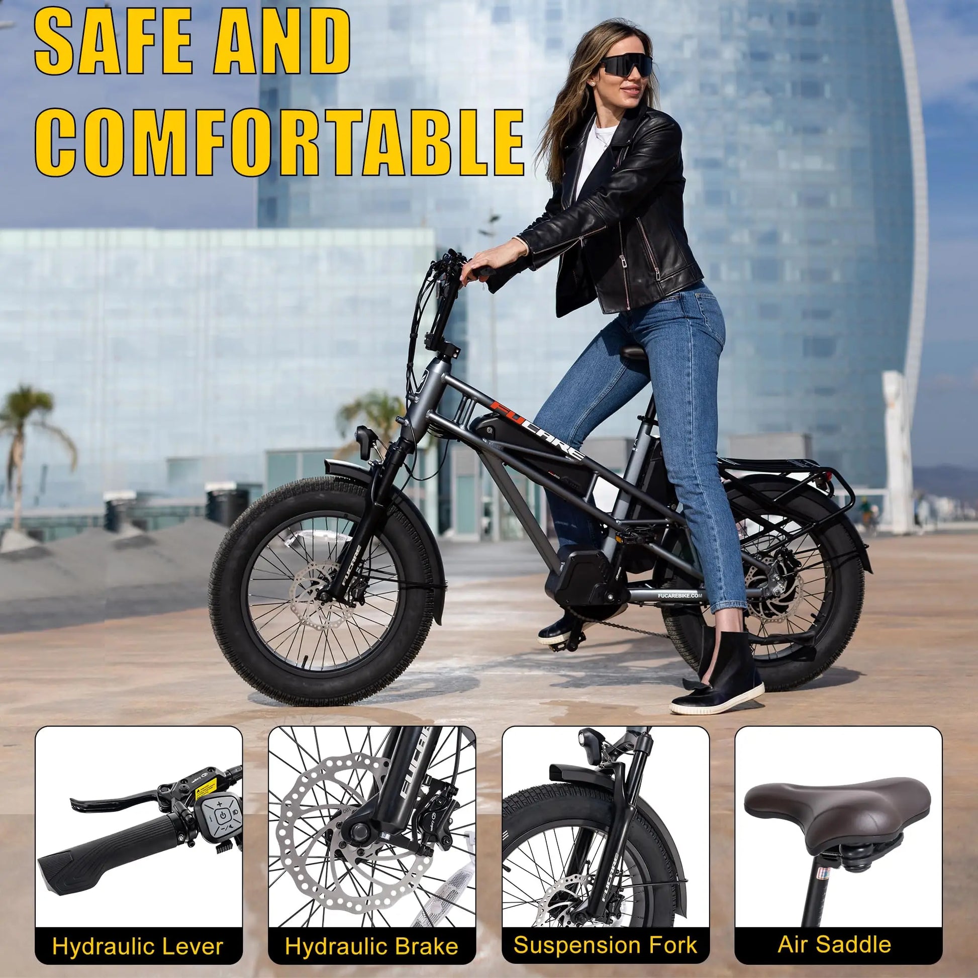HKM-080467 1200W Electric Road Bike with Dual Battery, 20 Inch Fat Tires, Hydraulic Brakes, 120 Miles Range