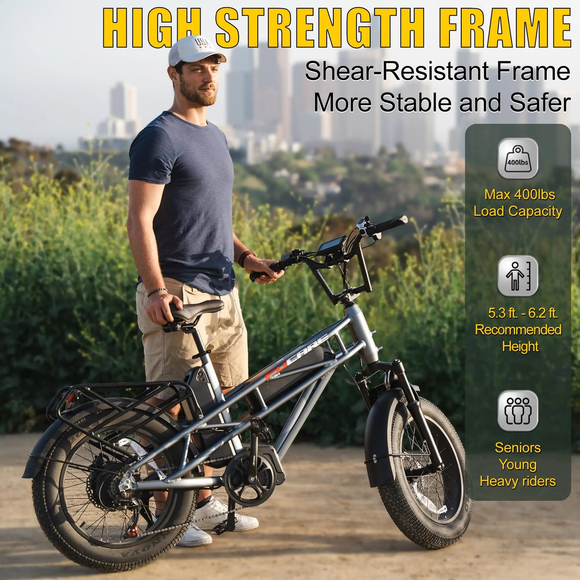 HKM-080467 1200W Electric Road Bike with Dual Battery, 20 Inch Fat Tires, Hydraulic Brakes, 120 Miles Range