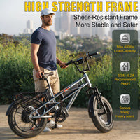 HKM-080467 1200W Electric Road Bike with Dual Battery, 20 Inch Fat Tires, Hydraulic Brakes, 120 Miles Range