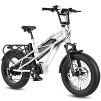 HKM-080467 1200W Electric Road Bike with Dual Battery, 20 Inch Fat Tires, Hydraulic Brakes, 120 Miles Range