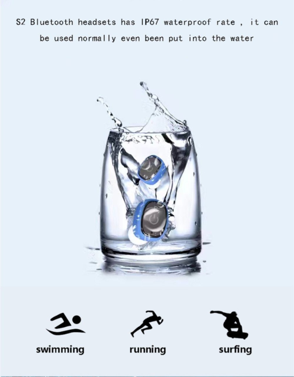 HKM-080467 Wireless Earbuds with Built-In Power Bank, IP67 Waterproof, Bluetooth 4.2, Noise Isolation, Dual Headphones Compatible with iOS and Android