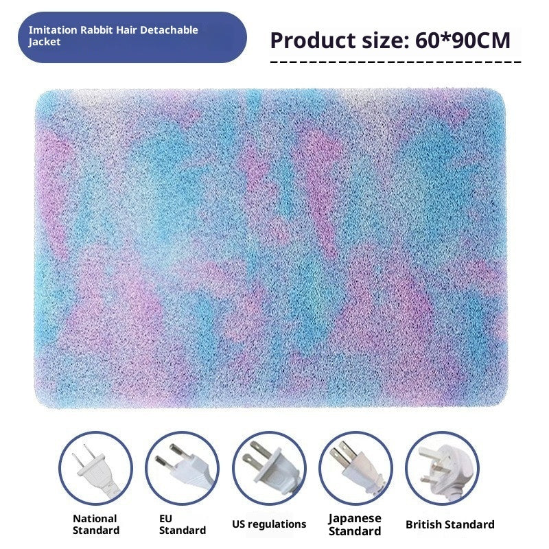 HKM-0804797 Electric Heating Pad for Pets - Waterproof Tie-Dyed Rabbit Hair Blanket, 30x40cm, 45x45cm, 45x70cm