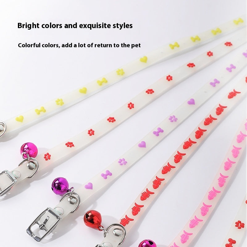 HKM-0804925 Glow-in-the-Dark Adjustable Pet Collar for Cats - Various Styles Available