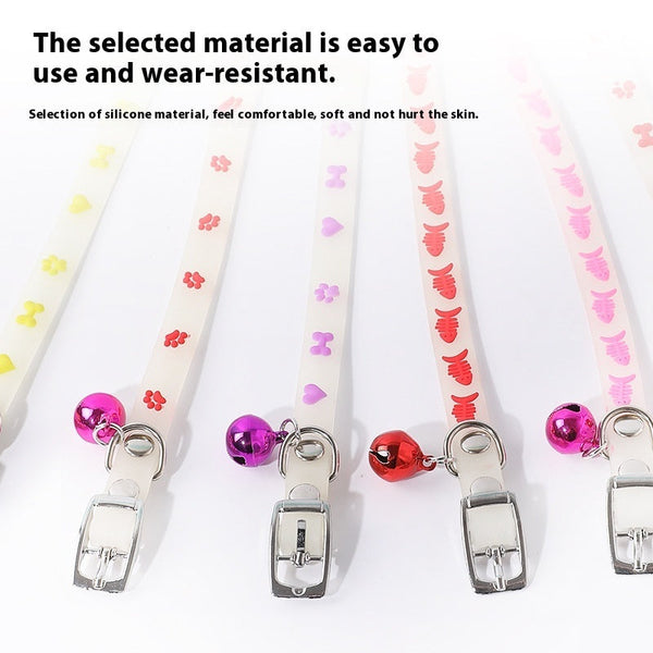 HKM-0804925 Glow-in-the-Dark Adjustable Pet Collar for Cats - Various Styles Available