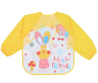 HKM-080531 Private Label Baby Feeding Bib for Eating Waterproof Washable Long Sleeve Romper Smock