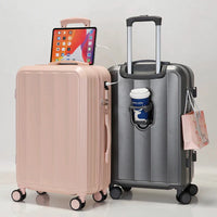 HKM-080531 Travel Bag Set - 3-Piece Luggage Suitcase & Rolling Tote for Cabin Use, Leather Design with Wheels