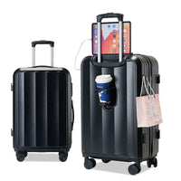 HKM-080531 Travel Bag Set - 3-Piece Luggage Suitcase & Rolling Tote for Cabin Use, Leather Design with Wheels