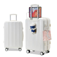 HKM-080531 Travel Bag Set - 3-Piece Luggage Suitcase & Rolling Tote for Cabin Use, Leather Design with Wheels