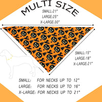 HKM-0806205 Reversible Halloween Dog Bandana with Pumpkin and Spider Web Design, Adjustable Fit for Neck Sizes up to 16 inches