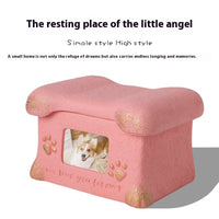 HKM-0806589 Handmade Pet Cremation Cinerary Casket in Polant Cement with Ash Urn