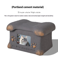 HKM-0806589 Handmade Pet Cremation Cinerary Casket in Polant Cement with Ash Urn