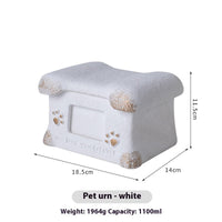 HKM-0806589 Handmade Pet Cremation Cinerary Casket in Polant Cement with Ash Urn