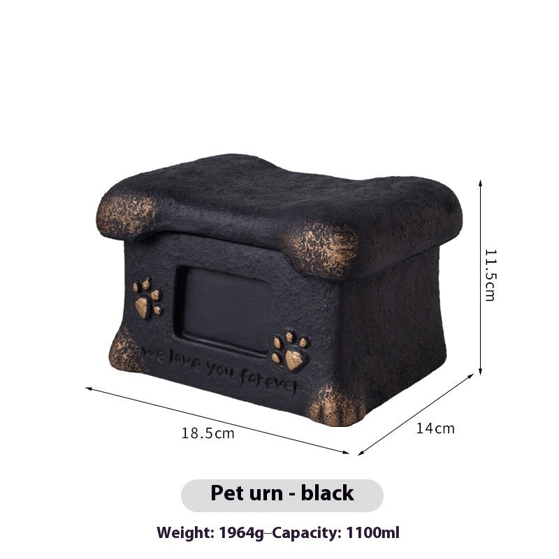 HKM-0806589 Handmade Pet Cremation Cinerary Casket in Polant Cement with Ash Urn