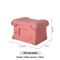 HKM-0806589 Handmade Pet Cremation Cinerary Casket in Polant Cement with Ash Urn