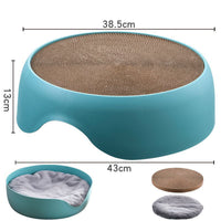 HKM-0806973 Dual-Function Cat Nest and Scratching Bowl with Thick Plush Mat for Year-Round Use
