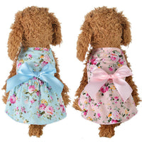 HKM-080723 Cotton Princess Skirt for Pets with Ribbons - Available in Blue and Pink
