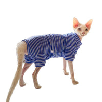 HKM-0807357 Breathable Four-Legged Cat Clothing in Blue, Purple, Yellow, and Brown - Casual Polyester Pet Outfit