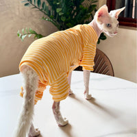 HKM-0807357 Breathable Four-Legged Cat Clothing in Blue, Purple, Yellow, and Brown - Casual Polyester Pet Outfit