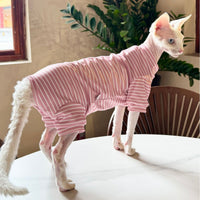 HKM-0807357 Breathable Four-Legged Cat Clothing in Blue, Purple, Yellow, and Brown - Casual Polyester Pet Outfit