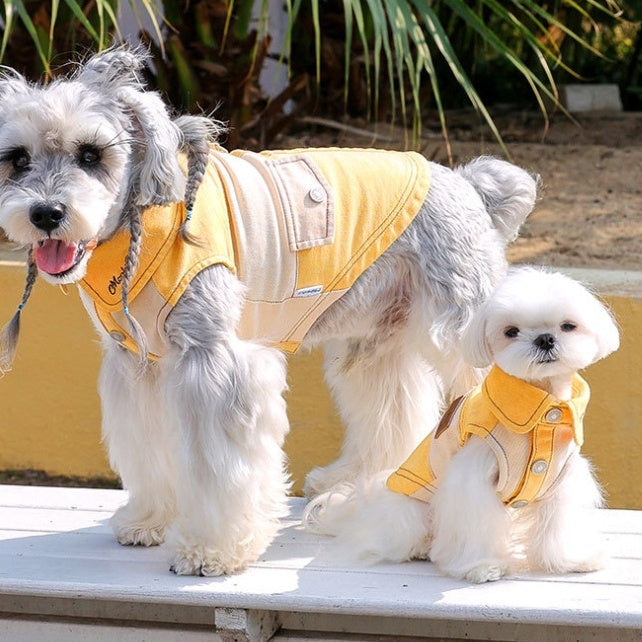 HKM-0807485 Casual Yellow Pet Clothing for Small Dogs - Bichon, Yorkshire, Schnauzer Sizes XXS to XXL