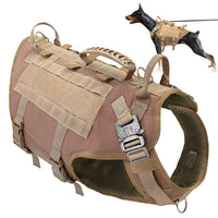 HKM-0807997 Malinois Dog Training Vest with Leash and Backpack - Available in Brown, Green, and Black