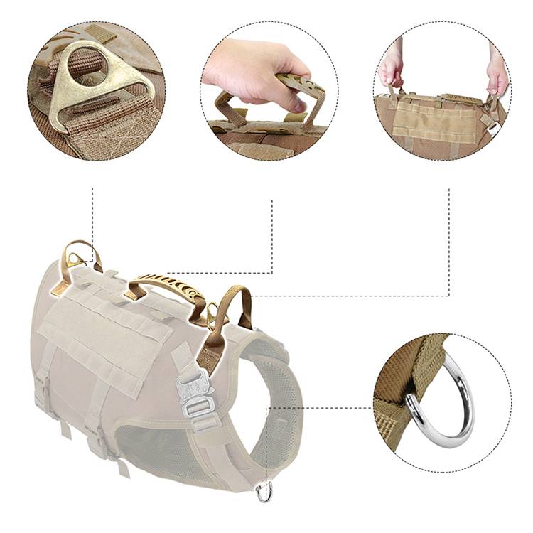 HKM-0807997 Malinois Dog Training Vest with Leash and Backpack - Available in Brown, Green, and Black