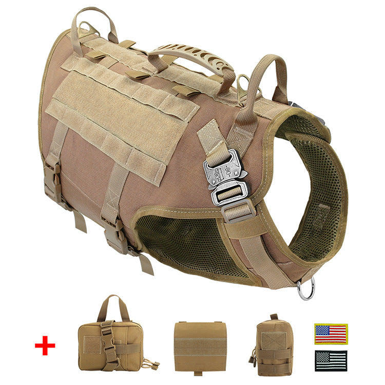HKM-0807997 Malinois Dog Training Vest with Leash and Backpack - Available in Brown, Green, and Black